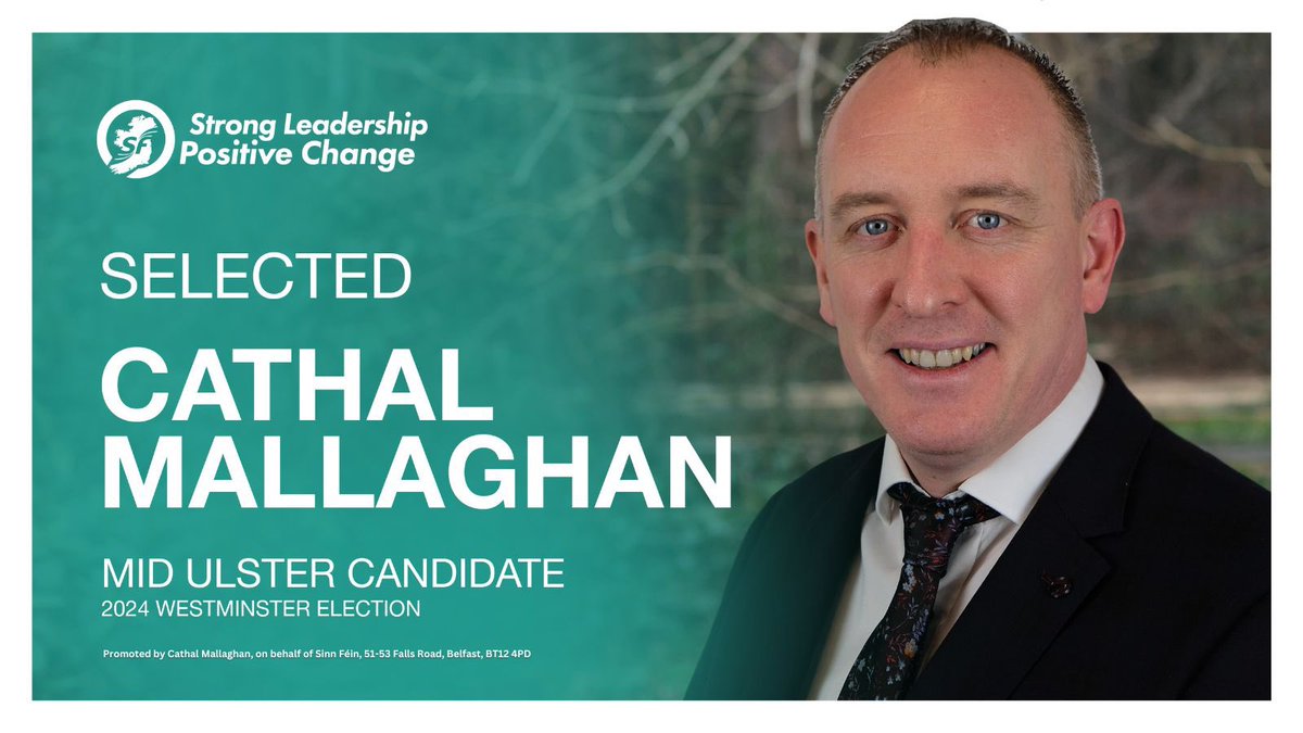 I am delighted to have been selected as your Sinn Féin candidate for Mid Ulster In this election you can send a clear message about what you want for the future. By voting for Sinn Féin you are endorsing strong leadership, positive change, and a commitment to work for all.