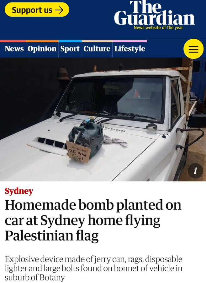 @SenatorWong Penny, did you condemn the Zionist convicted of planting a car bomb on a vehicle in Sydney because the owner displayed a Palestinian flag?
