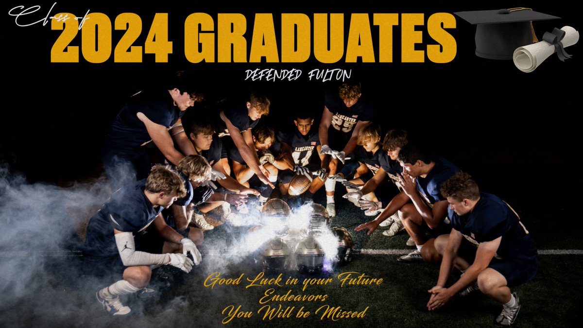 2024-today isn't just graduation day, it's a championship day for you. The game may end, but the lessons learned and the bonds forged here will be forever. Keep chasing your dreams and know that your coaches will always be cheering you on from the sidelines of life! #defendfulton