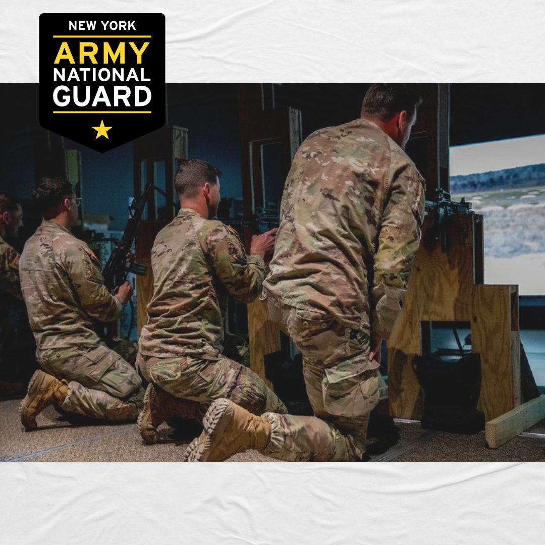 These Soldiers train on a weapons simulation system.  This allows them to get experience with the weapon with real recoil and aiming technology.

Interested in high tech and weaponry?  Go Guard!

nationalguard.com/new-york
#Saturday #Weapons #GoGuard