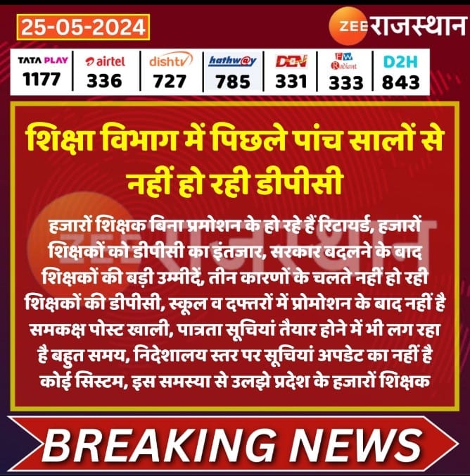 Govtschoolinfo's tweet photo. शिक्षा विभाग में पिछले पांच सालों से नहीं हो रही डीपीसी https://t.co/TAzUN1YtlW