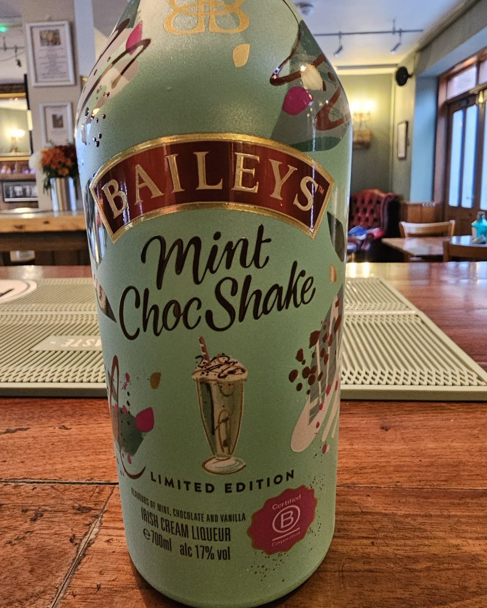 We are open from midday today - pop in and see us at The Keep! One of our new arrivals is this Mint Choc Shake liqueur from Baileys - delicious!