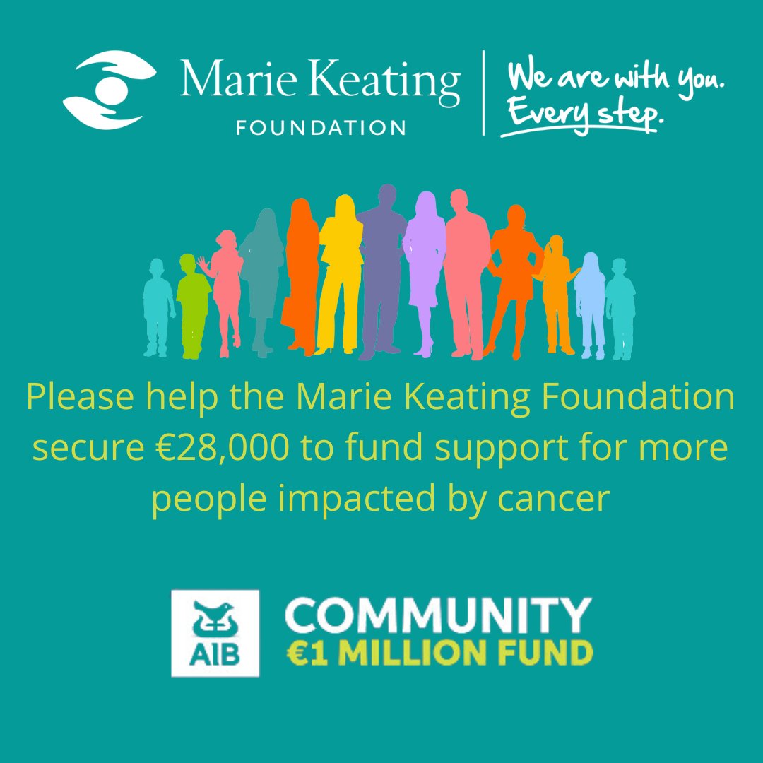 Please vote for us in the 2024 AIB Community €1 Million Fund. It will only take 2 mins & 4 steps to vote. If we receive enough votes we could be awarded up o €28,000 to fund vital cancer services. Learn more: fundraise.mariekeating.ie/aib2024 Vote aib.ie/personal-forms… #Support