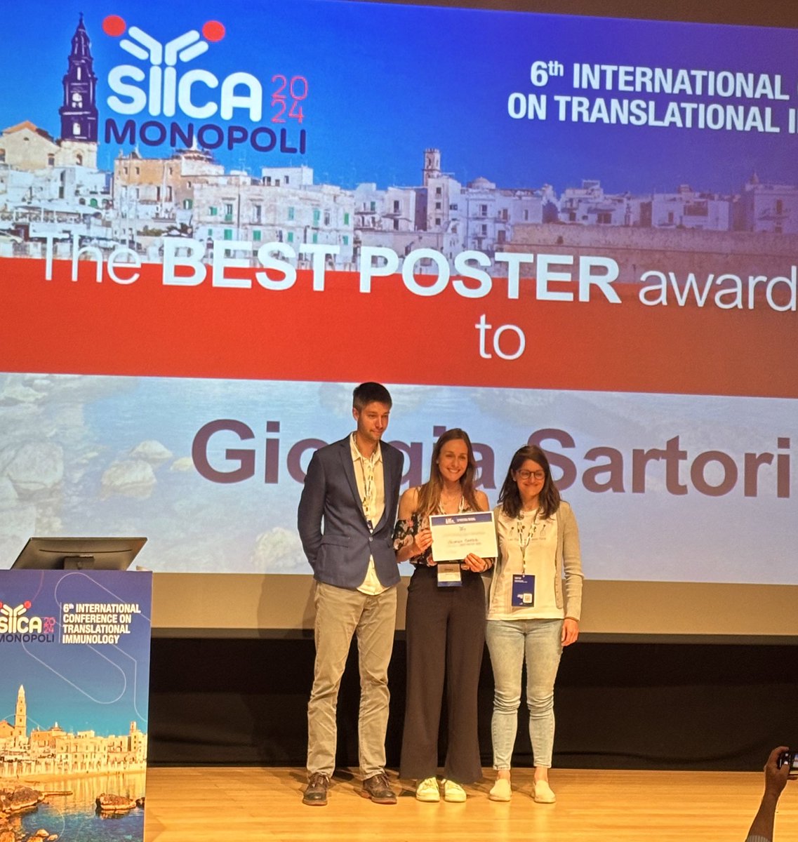 And the best poster award of the #SIICA2024 Congress in Monopoli goes to… GIORGIA SARTORI from our Lab! Thanks @SiicaI!