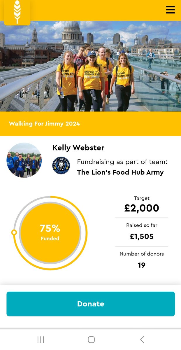 I am at 75% of my target please sponsor me if you can. I will go live once getting closer to London. I truly am grateful for all your support mizenfoundation.enthuse.com/pf/kelly-webst… 💙