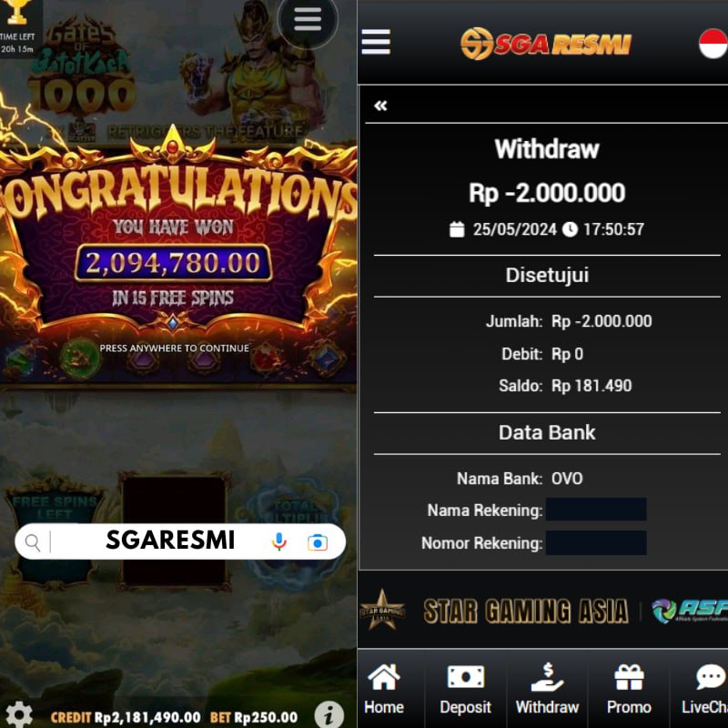 SGARESMI's tweet photo. Selamat kepada Member dengan ID : Unt***** yang telah mendapatkan JACKPOT 

Dengan Modal KICIK bisa mendapatkan kemenangan hingga proses CAIR WD senilai RP 2.000.000,-.

Pengen seperti ini mari segera Join & Mainkan game kesukaan anda hanya di SGARESMI, dengan min deposit 10K sudah bisa menjadi Calon sultan selanjutnya..!!!

LINK ALTERNATIF :
🌐 https://t.co/ShT4YZxPcH
🌐 https://t.co/rmE3r2qfPX

Contact Support SGARESMI:
📲 Whatsapp SGARESMI : https://t.co/V3X1mWRq5Z
📲 Telegram SGARESMI : https://t.co/gH1qRV1Q2q

#sgaresmi #promosgaresmi