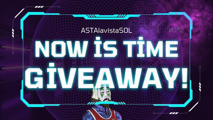 ASTAlavistaSOL's tweet photo. 🎁 BİG SOLANA  #GIVEAWAY! 🎁 

Prize: 🎊

🏅 $SOL - $50 💵

To Enter:
🟣 Follow me
🟣 RT+❤+🔔
🟣 tag 3 frends

⏰24 H

#NFTCommunity #Giveaway #Altcoins #TokenAirdrop @limewire https://t.co/QBknSvGmqA