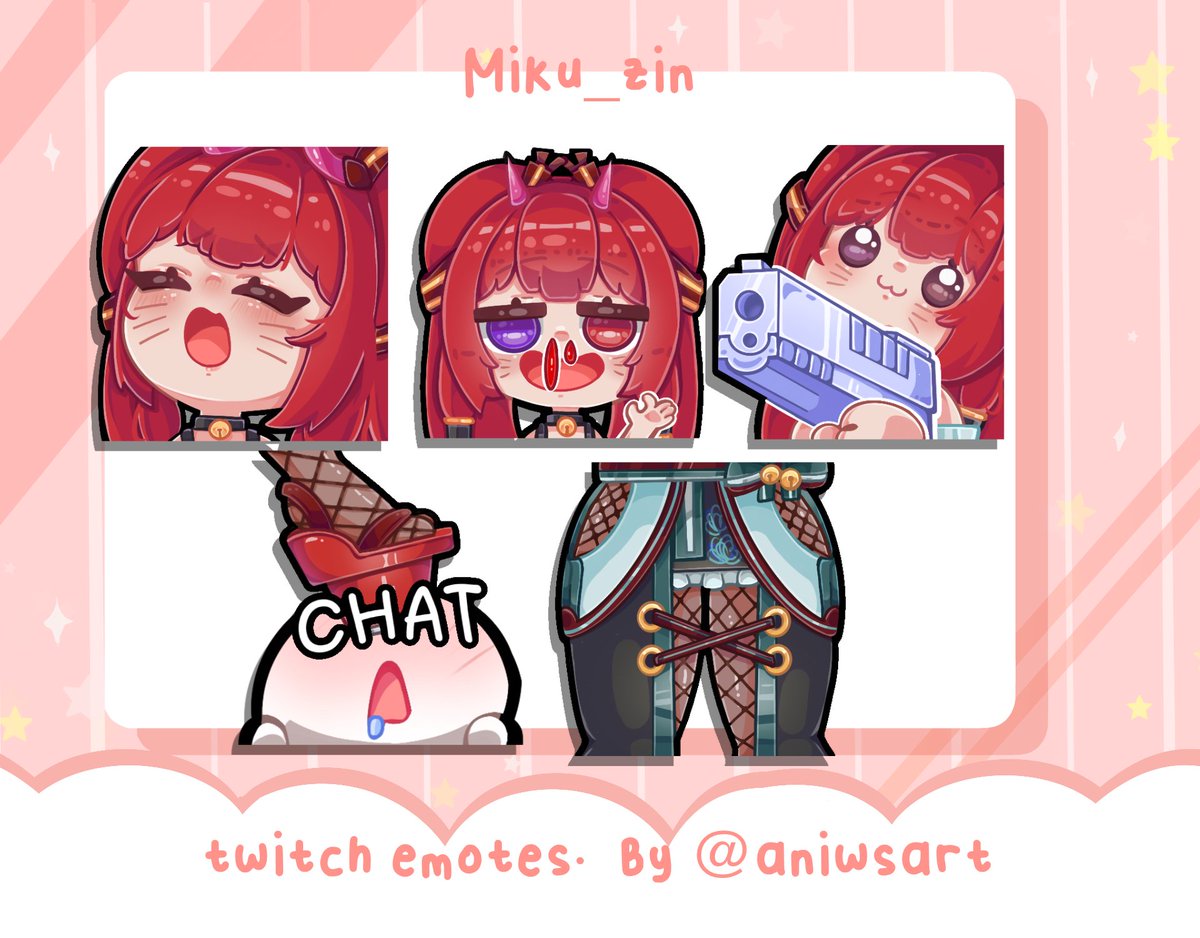 aniwsart's tweet photo. emote comms for @Otaku_Zin
Thank you 🎎
#VGenComm #twitch #emote #art #illustration #chibi #anime #emotes #vgenopen #cute #commissionsopen #commisionedwork #artwork https://t.co/xNwoIbrtVk
