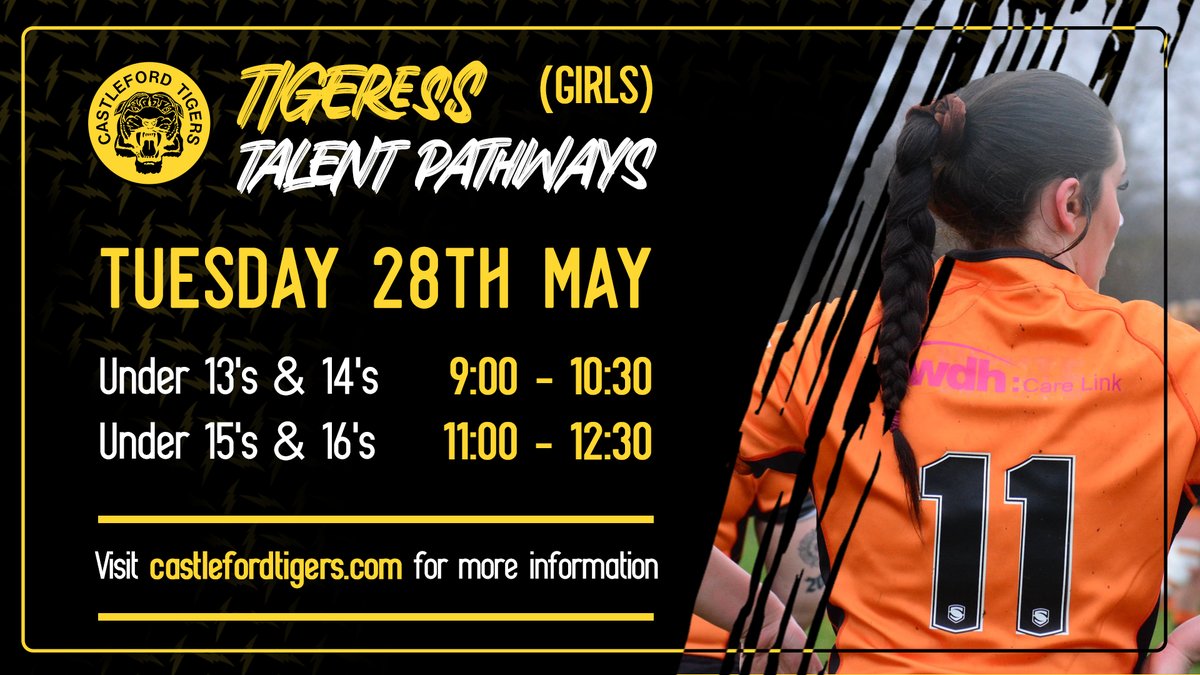 🐯 Tigresses Talent Pathway sessions this week! Head down to Castleford Panthers, no need to register! #COYF