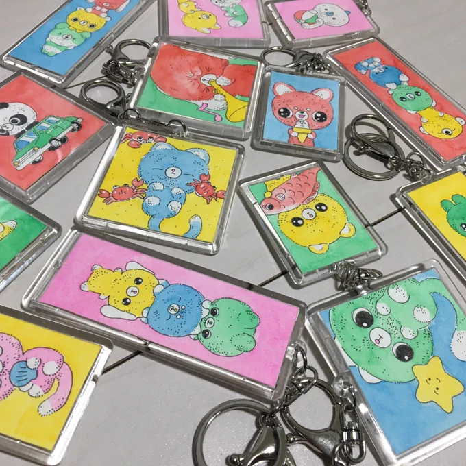 明日のコミティアに持っていく原画キーホルダー!良いです!意識の続く限りまだまだ作ります#コミティア148 #comitia148 