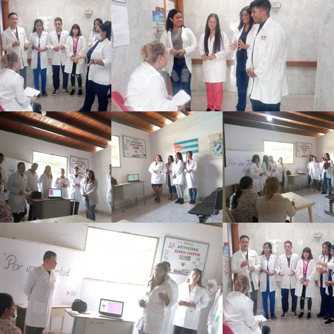 Estudiantes de 4to año del PNFMIC realizan examen práctico final con la presentación y discusión de  trabajos de los cursos electivos. Estado La Guaira. #40AniversarioUCCM #CubaCoopera #CubaPorLaVida