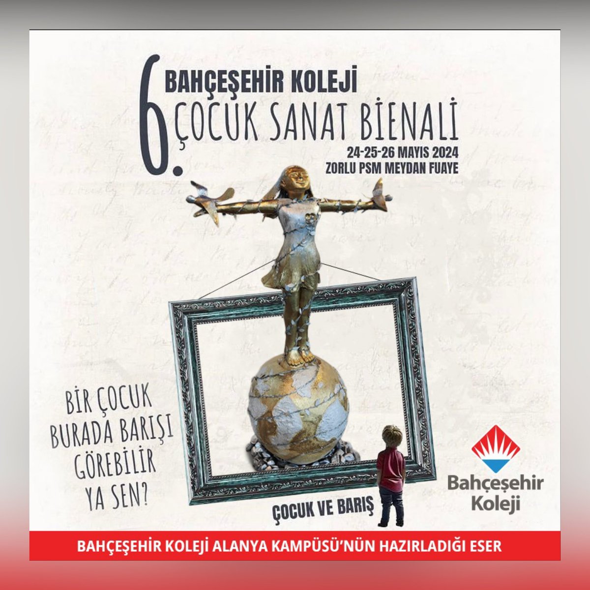 Emine_Balaban_'s tweet photo. Çocukların barışa dair hayallerinin sanata dönüştüğü 6. Çocuk Sanat Bienali için yapmış olduğumuz "Çocuk Kalbi" temalı sanat eserimiz ile sergideki yerimizi aldık.
@bk_alanya @serdalasl 
@ErdogannAytac @tuna_cinar @TrkErsen @ilkay_tandogan https://t.co/DaOF7LAw9h