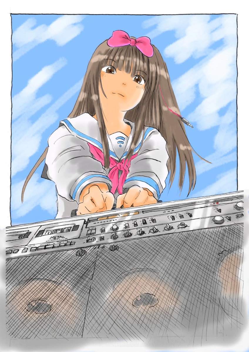 連装砲ちゃん ,島風(艦隊これくしょん) 「#これを見た人はセーラー服をTLに放流しよう 」|まるも☆『きゃぴ』Kindle版発売中！のイラスト