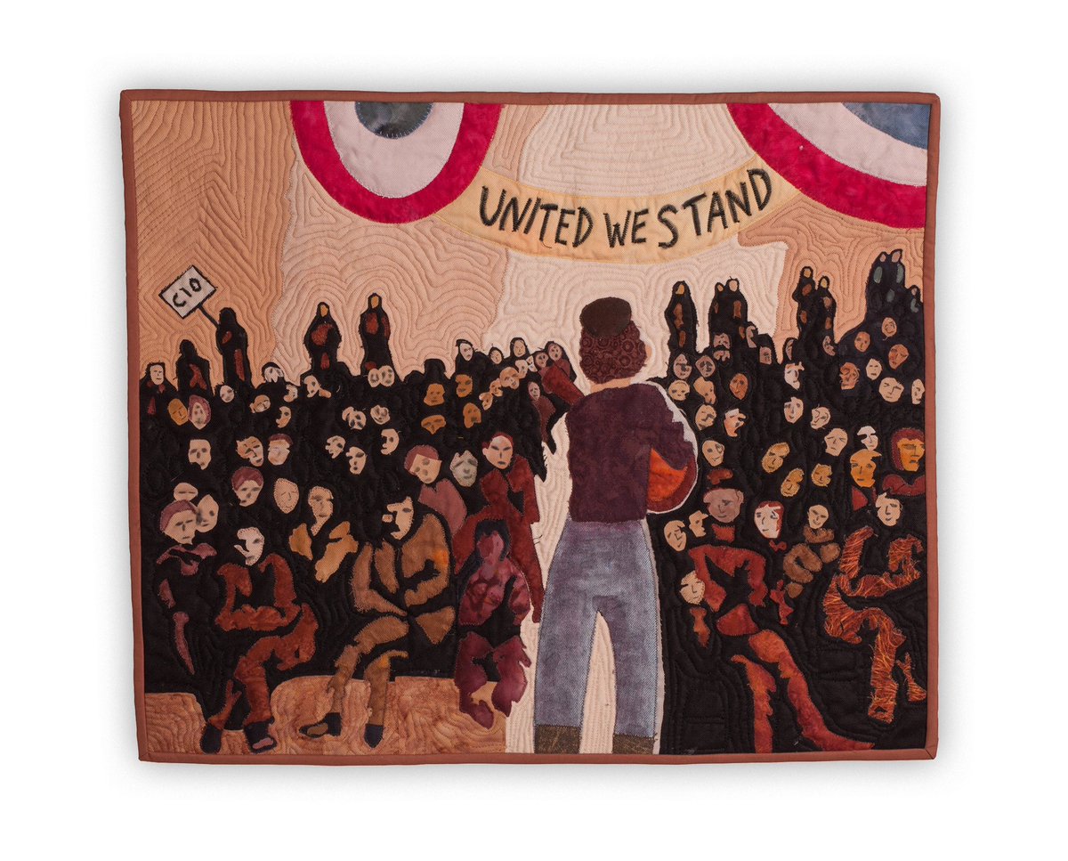 gallery53ct's tweet photo. “Woody Guthrie:  United We Stand” and “Amnesty” by Carol  Vinick, part of our 2024 Fiber Art Exhibit. These 2 fabric collages are on exhibit &amp; for sale in the gallery through May 30th. online at https://t.co/G8i4nESU6Z

#connecticutartists #ctartist #ctarts
 #textileart #fiberart https://t.co/QrPqFrItjC
