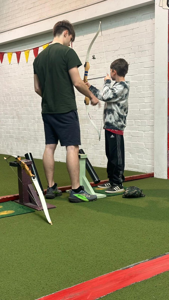 Hill have been doing Archery and caving this morning.