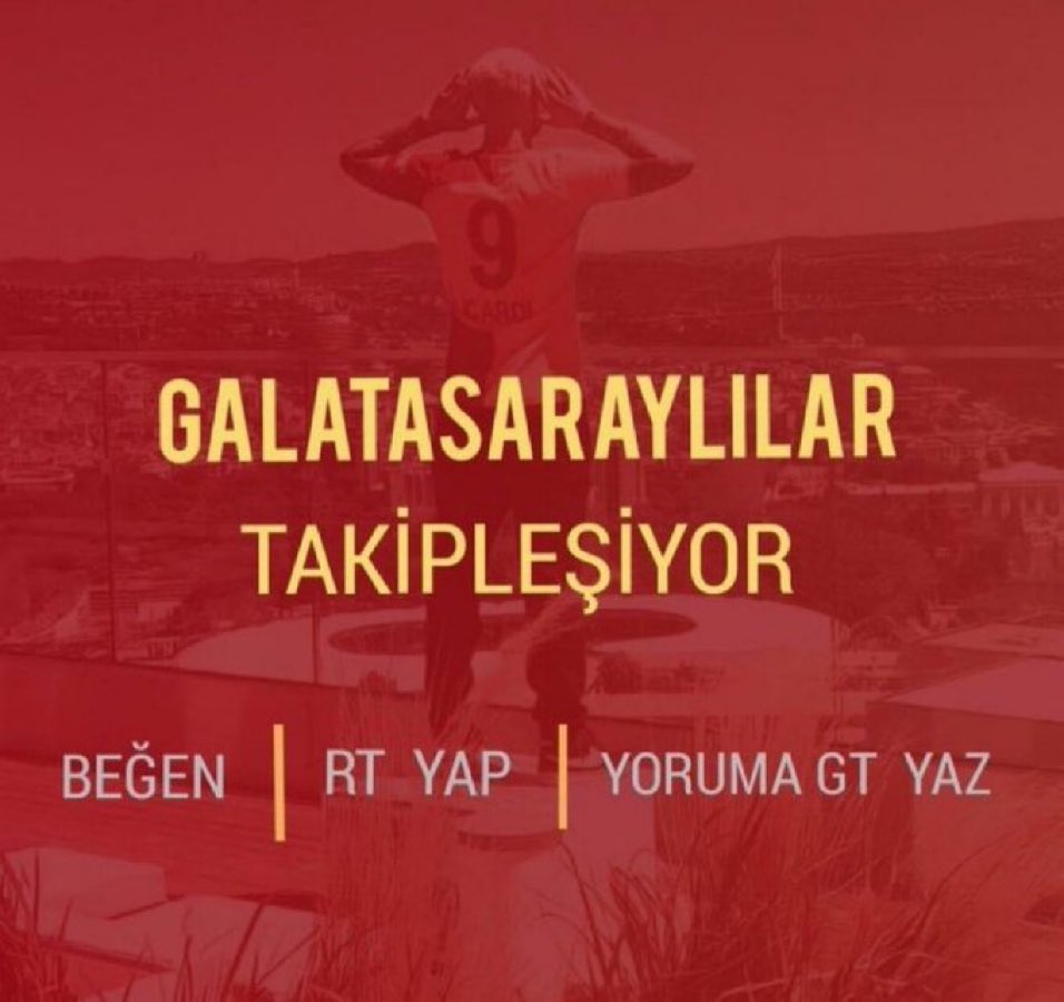 ŞAMPİYONLUK öncesi Galatasaray'lı hesaplar birbirini takip etsin çok kapanan hesap var 🔥
 Güçlü sosyal medya güçlü Galatasaray
 Rt yapın
 beğenin ve birbirinizi takip edin
 Amaç karşılıklı takipleşip tüm hesapları büyütmek 
#GslilerTakipleşiyor
 #GALATASARAYlılarTakiplesiyor