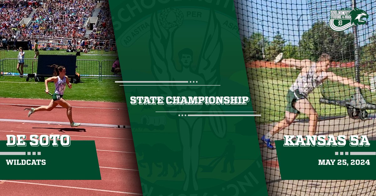 Our girls and boys teams will showcase their talents, dedication, and determination again today at the 2024 Kansas State Track and Field Championship Meet #GoWildcats <a href="/DeSotoWildcats/">De Soto Wildcats</a>