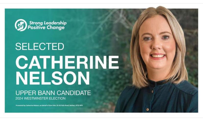 Delighted to have been selected as your candidate in Upper Bann 💚 In this election you can send a clear message for a better future. By voting for Sinn Féin you are endorsing strong leadership, positive change, and a commitment to work for all. On July 4th, vótáil Sinn Féin X