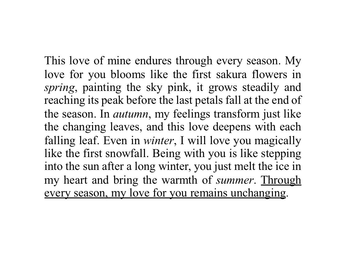 I love you in every season.