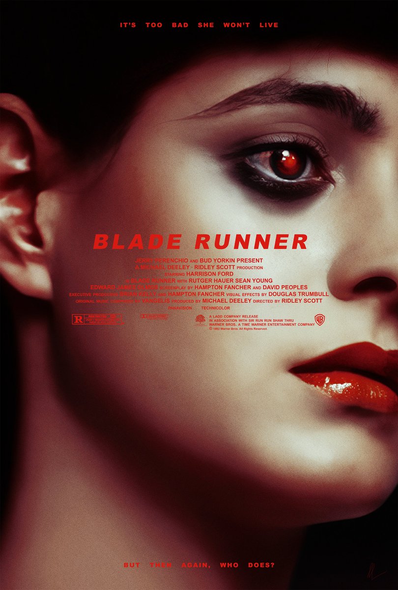 Impressive poster for Blade Runner by @lescarletwoman #BladeRunner #tbt