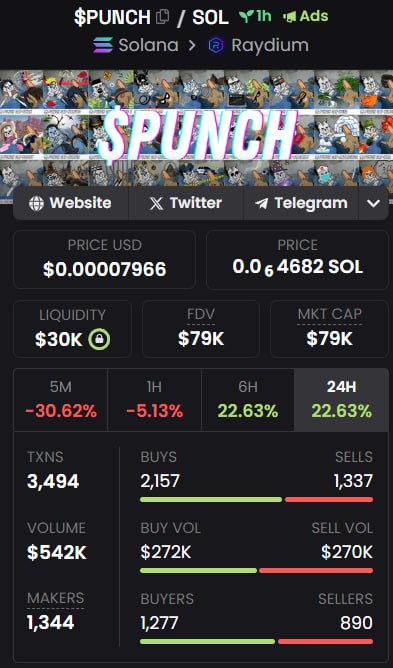 Punchcat_onsol's tweet photo. $PUNCH VOLUME OVER $500K

LFG NEXT LEVEL https://t.co/g0Z1DhZ7xv