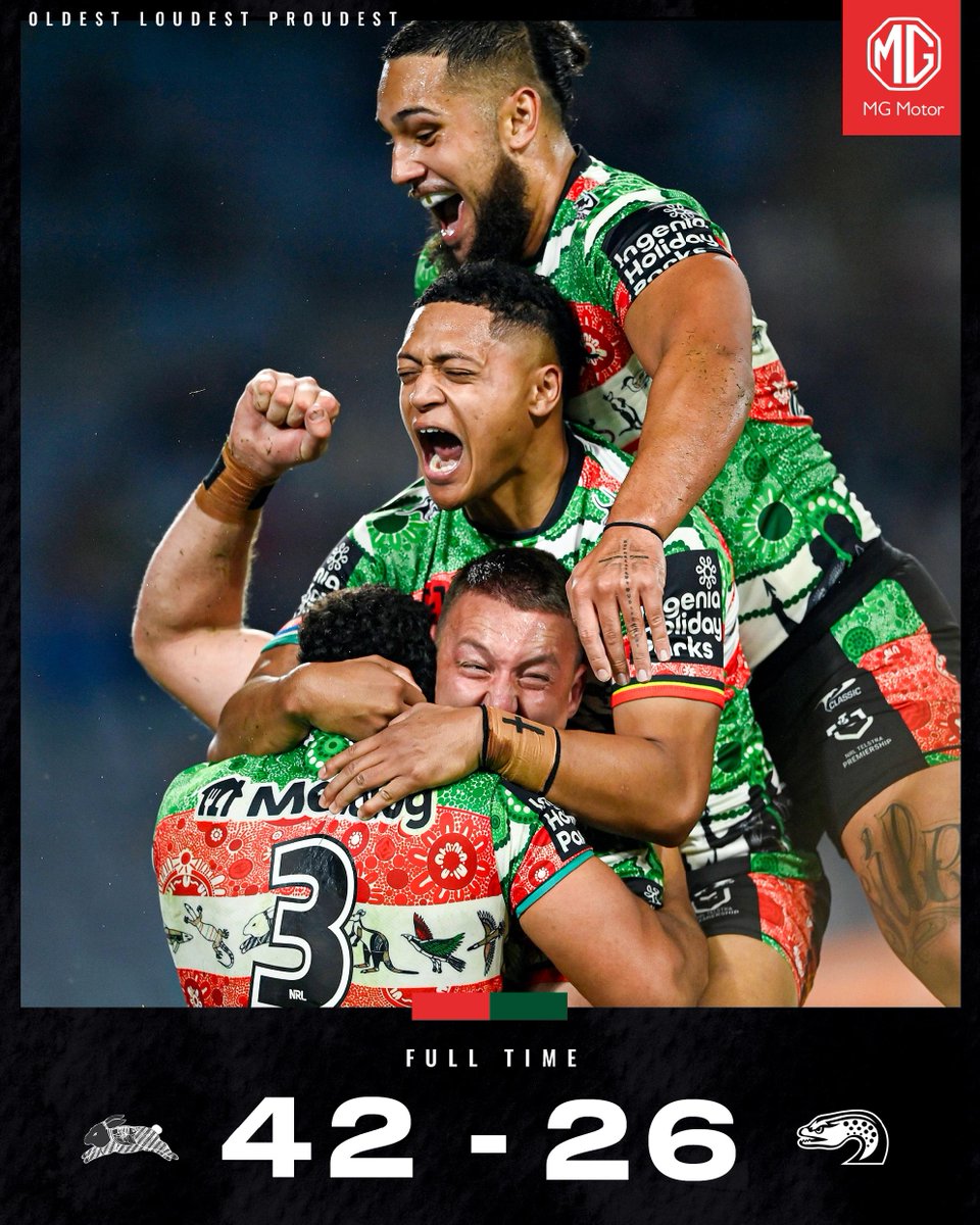 FT. That's a W ✅

#MGMotor #NRLSouthsEels #GoRabbitohs