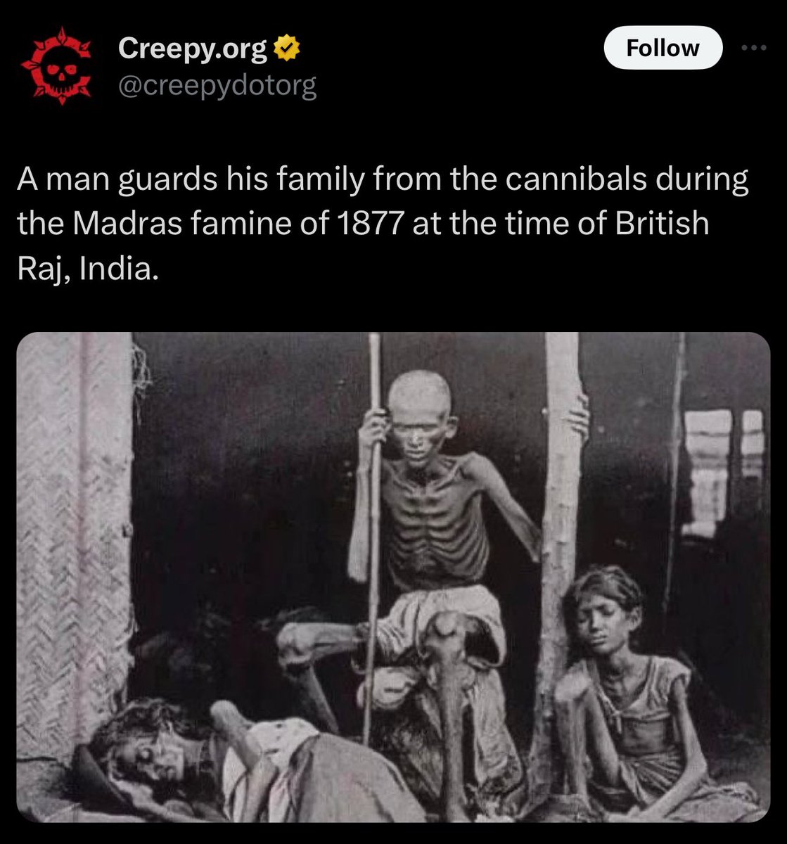 tiberiusfiles's tweet photo. The British Empire murdered hundreds of millions of people. ‘Economic growth’ is not, nor will it ever be, a reasonable exchange for human life. https://t.co/CspwZkdzrj
