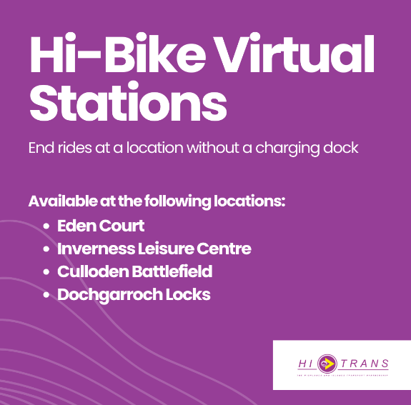 HiBikeInverness's tweet photo. Virtual HI-Bikes stations in Inverness 📷
Our virtual bike stations allows users to end rides at a location without a charging dock. These stations can be found at some of the most popular tourist destinations in and around Inverness, ideal for those adventurous days out! https://t.co/j9SS82h64u