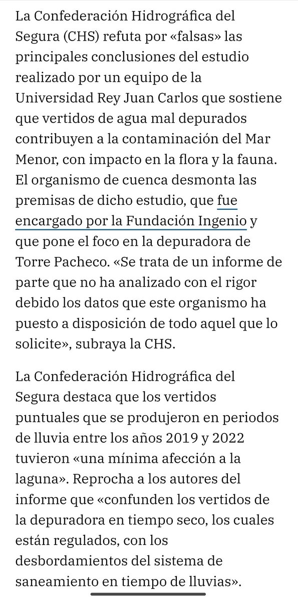 Las autoras del informe iban a participar en el curso de verano @umu que ha sido suspendido, espero que para siempre. La universidad no es sitio para difundir patrañas, si para discutir investigaciones serías, no esto. Blanquear el negacionismo no es nuestra función. #sosmarmenor