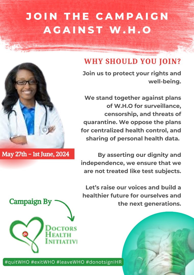 Doctorshea85856's tweet image. Protecting our rights is the responsibility of all. 
Let us all raise our voices against those who want to undermine our collective choices to advance their own selfish agendas. 
#ExitWHO 
#LeaveWHO 
#quitwho 
#StopTheWHO