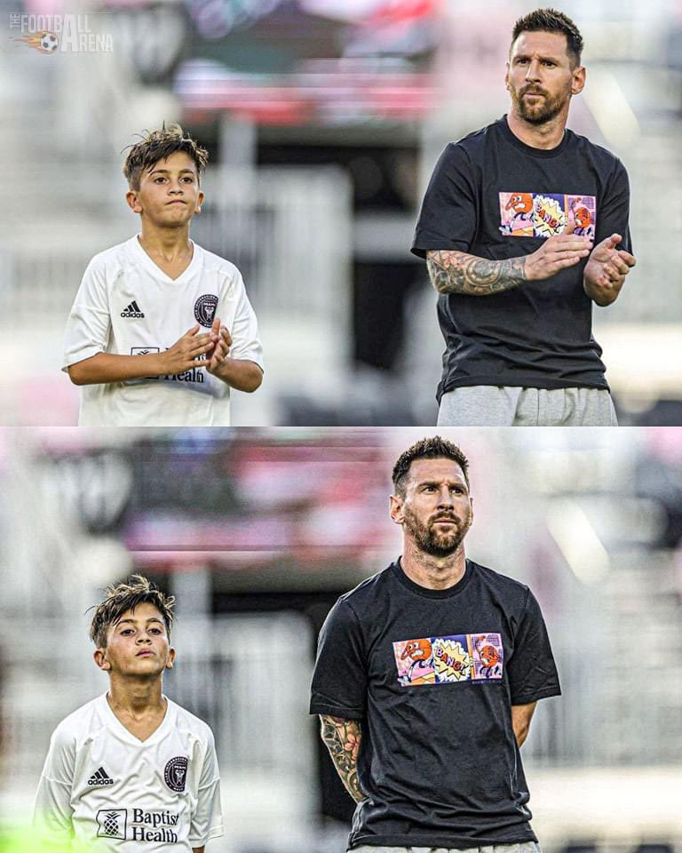 Thiago Messi & Lionel Messi ahead of the International Youth Cup. What a picture. 😍👏
