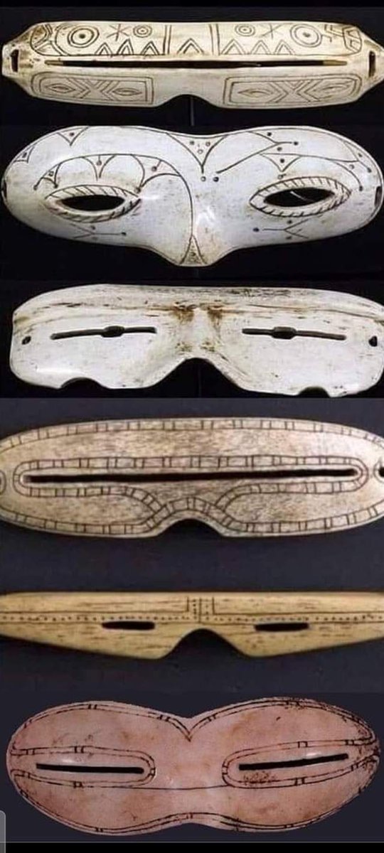 Snow Goggles; first sunglasses were used 2000 years ago by Inuit hunters, inhabiting Arctic and subarctic regions of Greenland, Labrador, Quebec, Nunavut, Northwest Territories.

Earliest known use of glasses to protect eyes from sun was Inuit use of “Sun Goggles” to shield their