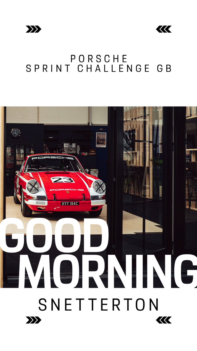 Good morning from @SnettertonMSV. Today's #Porsche #SprintChallengeGB  qualifying session is scheduled for 11:45, with the first race of the  weekend at 16:40