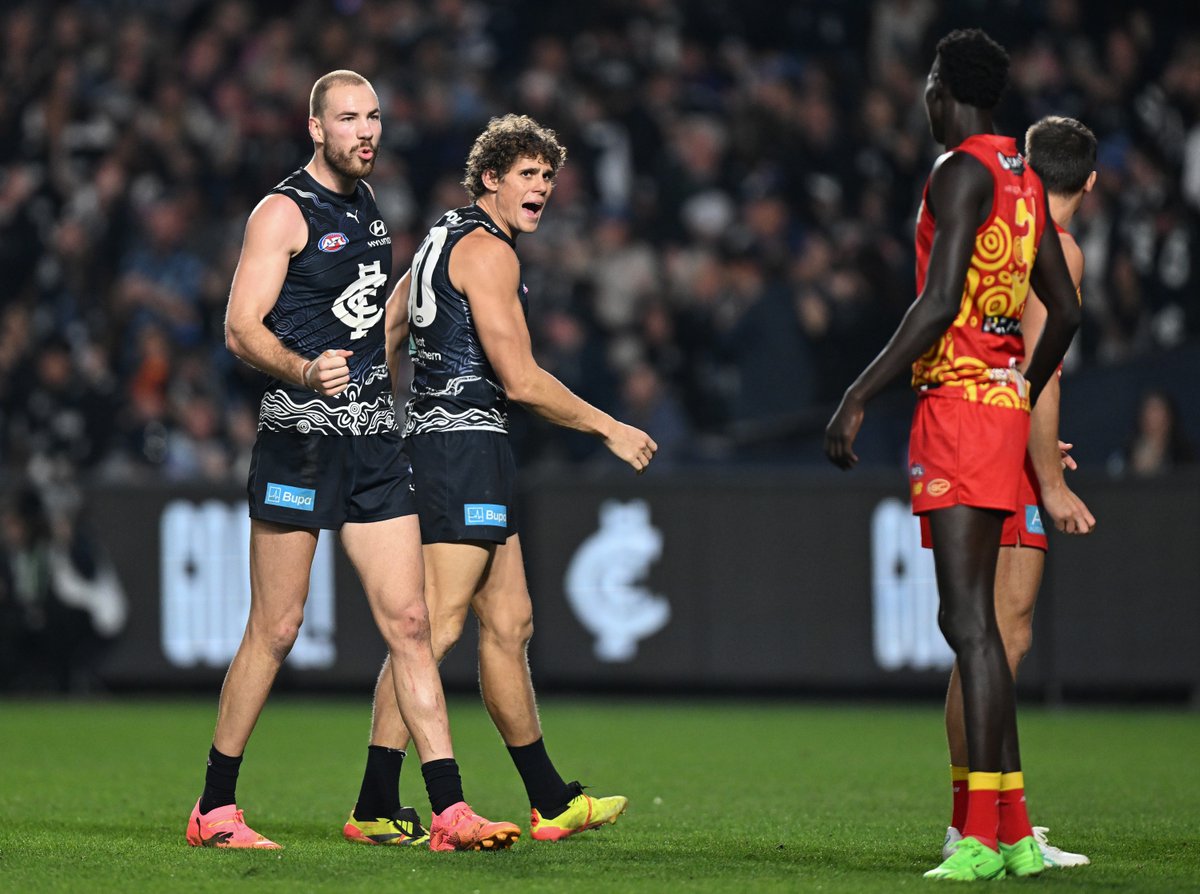 Carlton is back in the top 8️⃣ - for now. What did you make of that win Blues fans? #AFLBluesSuns report ▶️ bit.ly/3KcUJSp