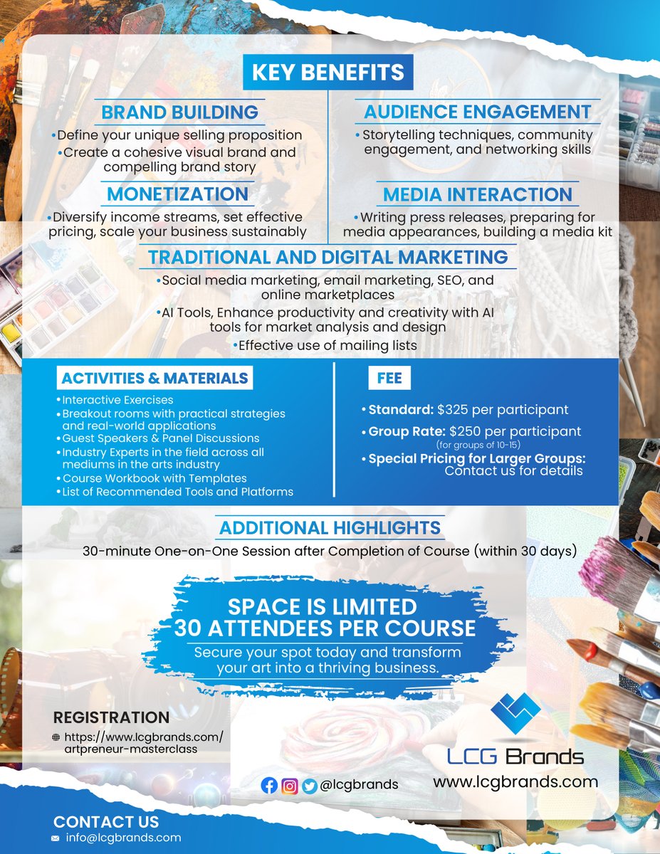 Calling All Artist - With tourism swaying very high this coming season, this is a prime time for artists in all mediums to capture attention and scale their businesses.

But are you ready?

Learn more here: lcgbrands.com/artpreneur-mas…