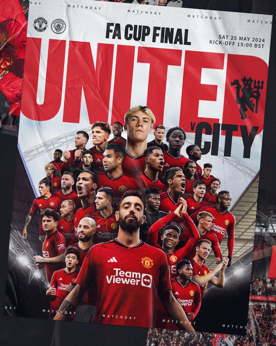 utdcrib's tweet photo. It's the #FACupFinal! 

Come on, Reds! 🔴⚫⚪ https://t.co/ouK3bGyRkF
