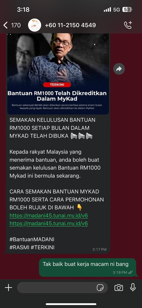 amerhadiazmi's tweet photo. Amaran scam. Pesan kepada orang tersayang disekeliling anda https://t.co/AYOHQVDhO2