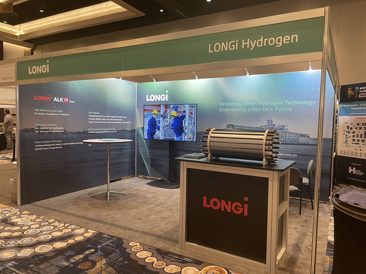 LONGi_Group's tweet photo. As we look back on World Hydrogen North America 2024, Dr. Fang Hongbin provided deep insignts into how LONG's leading electrolysis technology contributes to lower LCOH, higher efficiency, stability, longevity and decarbonization. Stay tuned for more and next year!
#LONGiHydrogen https://t.co/6du4A8UWr2