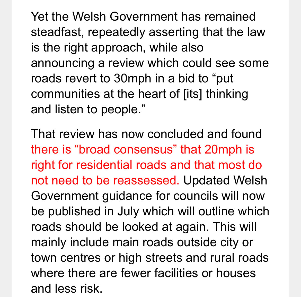 Gezza98's tweet image. Oh well..seems we will still be driving at 20 in Wales.Lookout England after the election…..results of their findings in July probably after the election 
I do agree outside schools and other public service areas including very built up areas but some are ridiculous on hills.