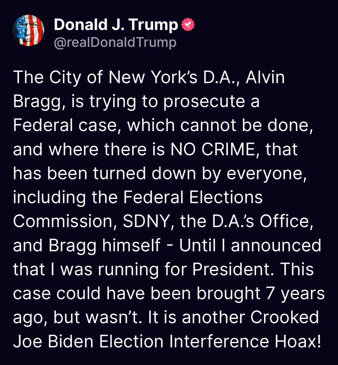 Commentary Donald J. Trump Posts From Truth Social tweet media