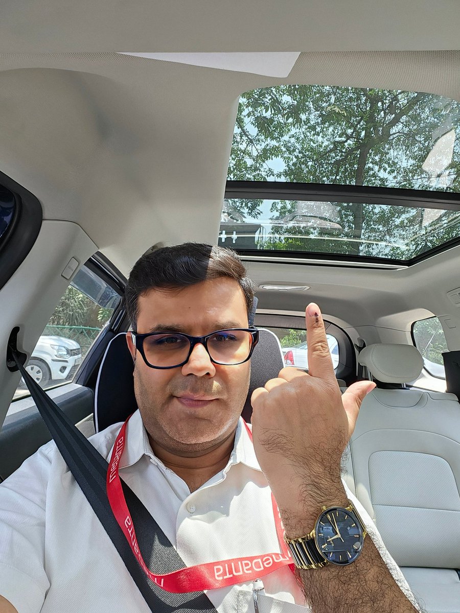 drharshpuri's tweet photo. National duty done now heading towards daily duty @medanta   #Elections2024 #elections #voting @ECISVEEP https://t.co/3fUb2Z4jMZ