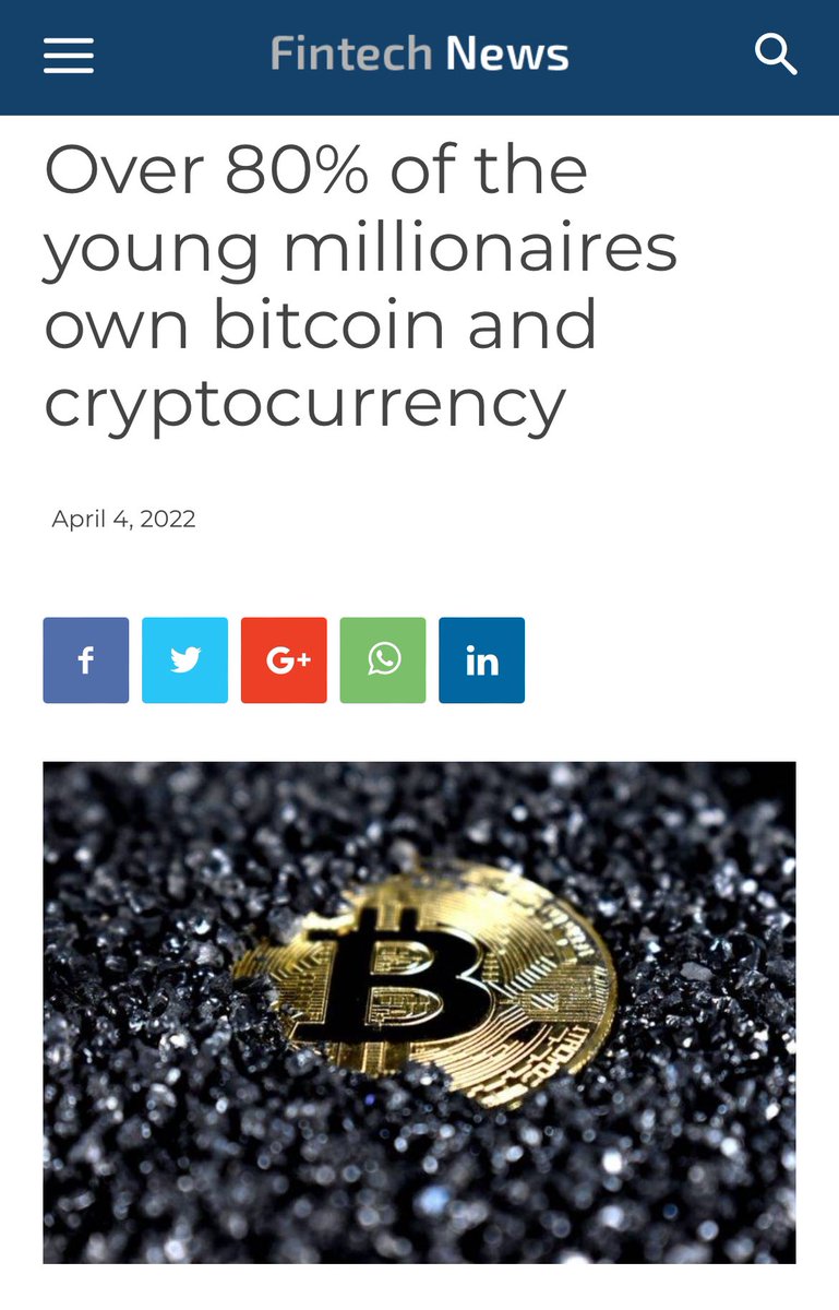Over 80% of young, self-made millionaires hold #crypto. The next generation of ultra-rich and powerful people all hold crypto. And some people still have doubts about where crypto is heading in the long run? Ngmi