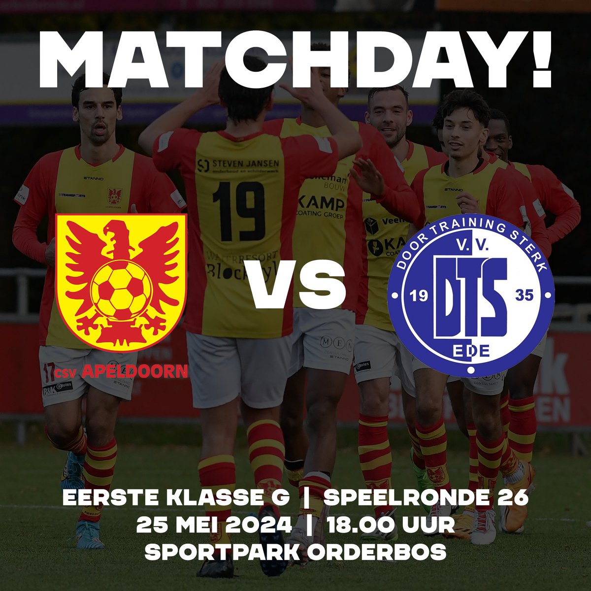 csv_apeldoorn's tweet photo. De laatste 𝐌𝐚𝐭𝐜𝐡𝐝𝐚𝐲 van het seizoen!⚽️

#csvdts • #eersteklasseg https://t.co/kDMAKEbAXD