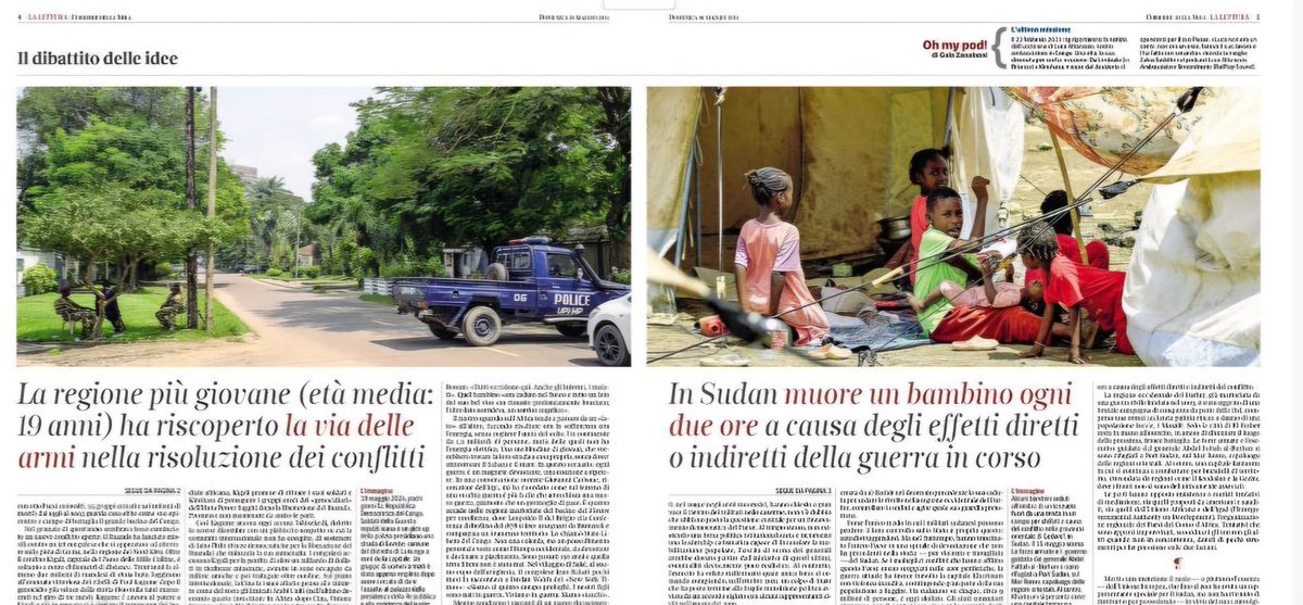 #25maggio Guerre dimenticate. Escono da narrazione Occidente 'buono' contro suoi nemici. Intanto però l'Africa brucia. Milioni sfollati, decine di migliaia di morti. In Sudan muore un bambino ogni 2 ore. 'Mondo ricco' non se ne cura, ma le armi da dove vengono? Metastasi bellica