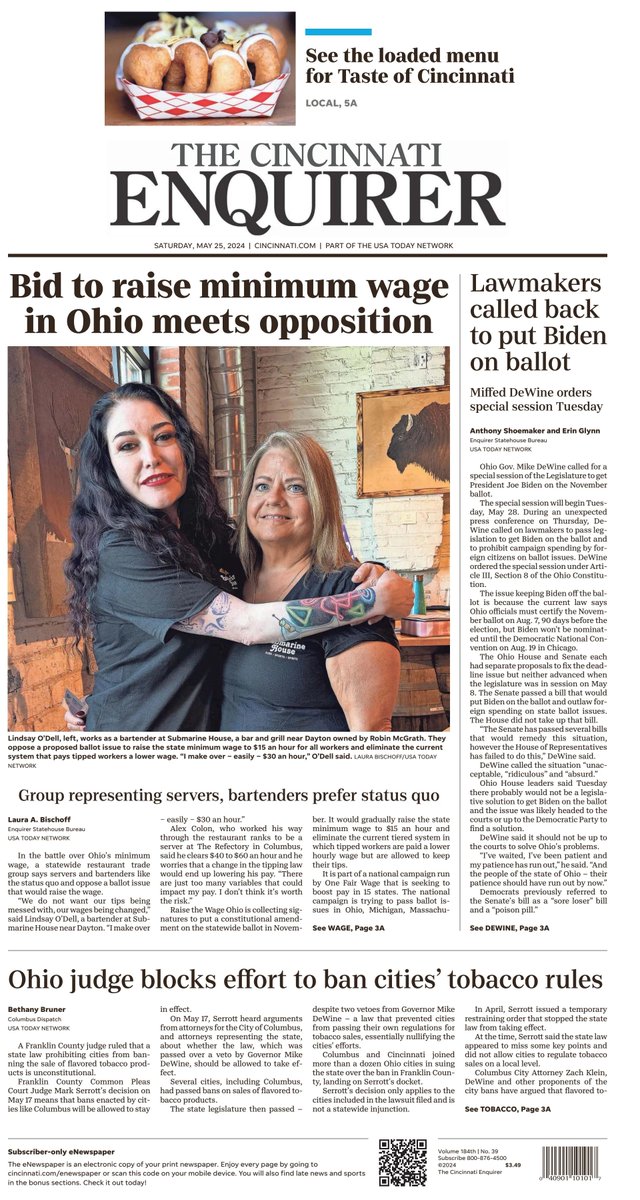 🇺🇸 Bid To Raise Minimum Wage In Ohio Meets Opposition ▫Groups representing servers, bartenders prefer status quo ▫@lbischoff ▫is.gd/BgKoE0 👈 #frontpagestoday #USA @Enquirer 🇺🇸