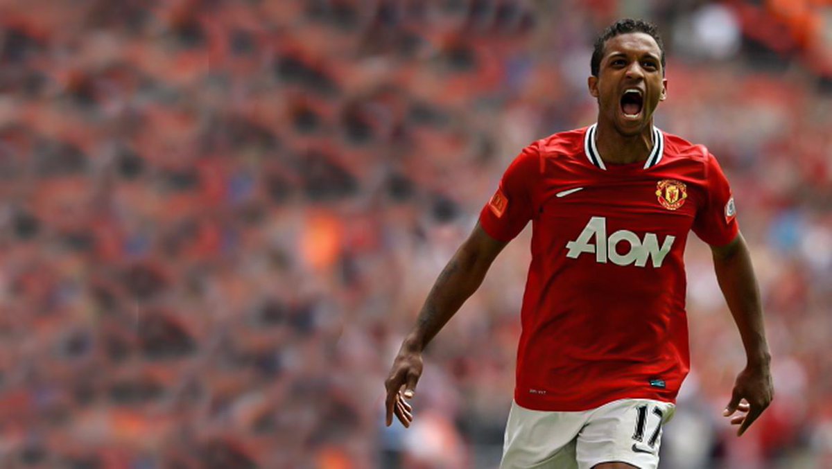 Nani takes the ball around Joe Hart in the 93rd minute to score the winner as United come from 2-0 down to win the Charity Shield 3-2 against City. Wembley, 2011.