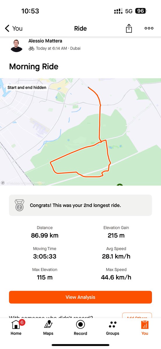 Wake up.
Go for a desert ride.
End up cycling ~90km.
Burned 2400kcal &amp; ready to smash the weekend.

Have a good one folks