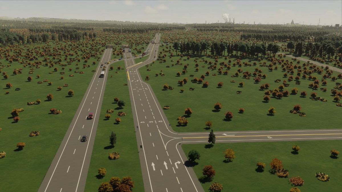When the traffic gets too high, a highway needs to be built.
De detailing we can do in #citieskyline2 is insade ! <a href="/ColossalOrder/">Colossal Order</a> 
Before (summer) and after (Autumn)