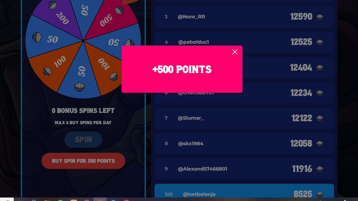 dedyomeng's tweet photo. I was lucky today to get 500 points from continuing to farm $RICE free spins @theantrepublic https://t.co/NicLENr0W5