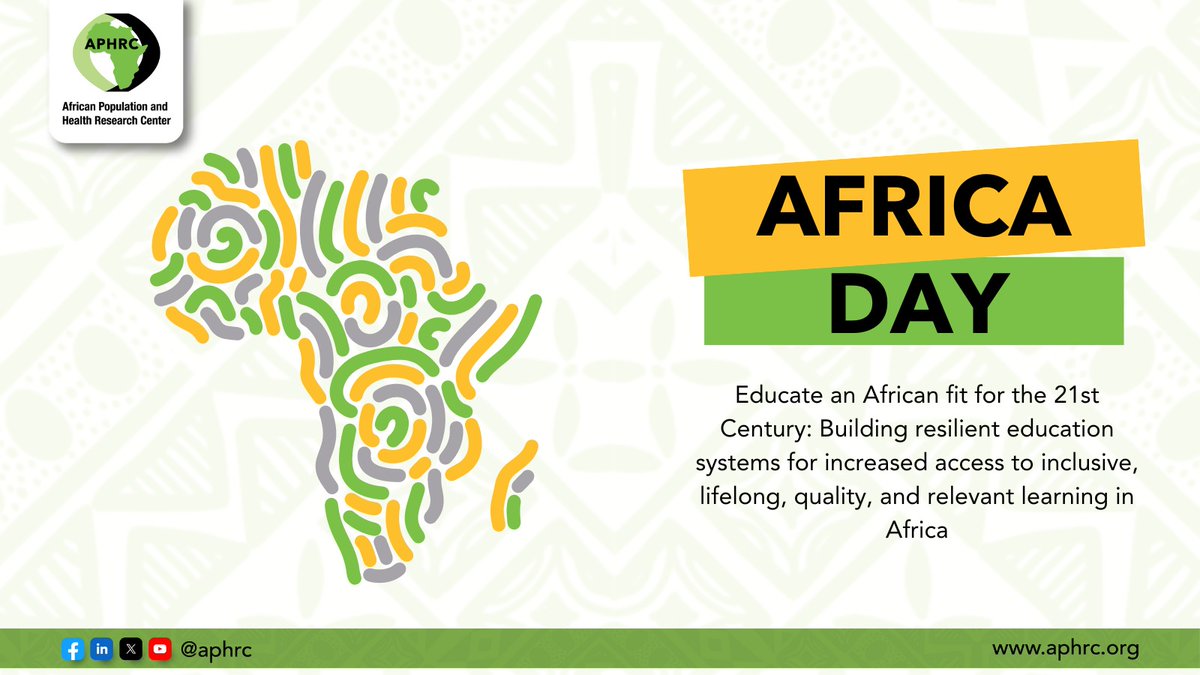 Happy #AfricaDay! We are dedicated to generating evidence, strengthening research capacity, & shaping policies for health & development in #Africa. Proudly Africa-based & African-led, we drive change for Africa by Africa.

Visit aphrc.org  to learn more.